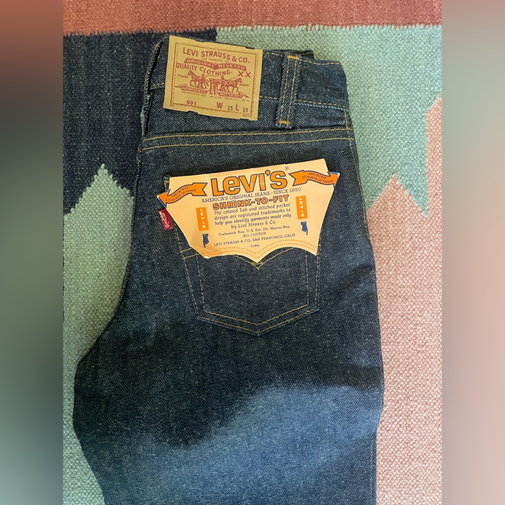 Vintage Deadstock Levi’s 501 denim shrink-to-fit 23, 24